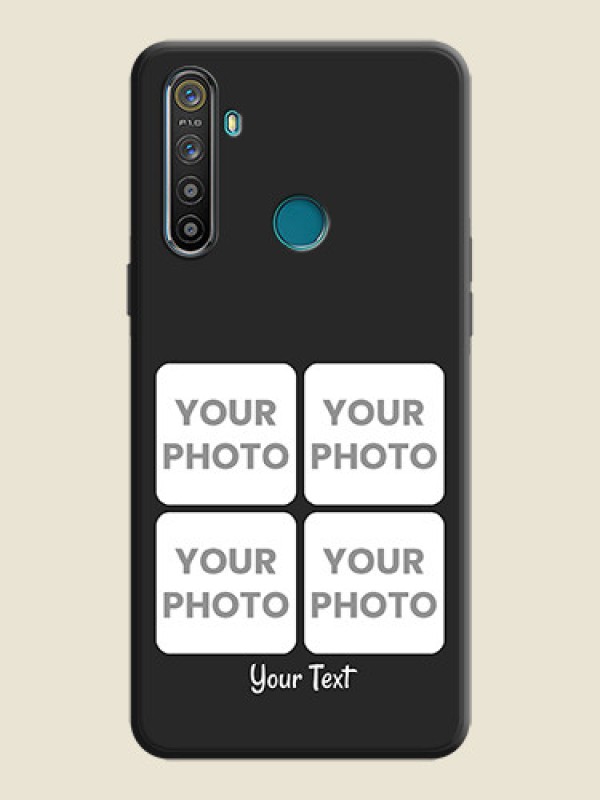 Custom Floral Art with 6 Image Holder - Photo on Space Black Soft Matte Mobile Case - Realme 5S - alternate view
