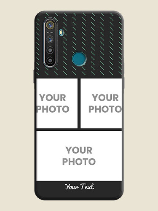 Custom Cross Dotted Pattern with 2 Image Holder  on Personalised Space Black Soft Matte Cases - Realme 5S - alternate view