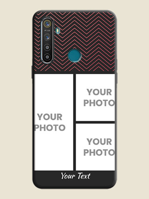 Custom Wave Pattern with 3 Image Holder on Space Black Custom Soft Matte Back Cover - Realme 5S - alternate view
