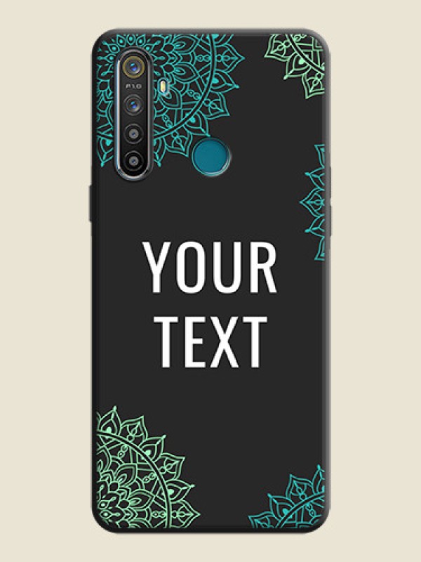 Custom Your Name with Floral Design on Space Black Custom Soft Matte Back Cover - Realme 5S - alternate view