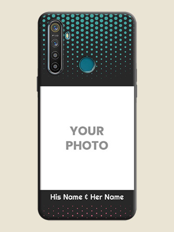 Custom Faded Dots with Grunge Photo Frame and Text on Space Black Custom Soft Matte Phone Cases - Realme 5S - alternate view