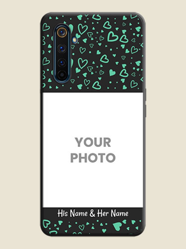 Custom Sea Green Indefinite Love Pattern - Photo on Space Black Soft Matte Mobile Cover - Realme 6 Pro - alternate view