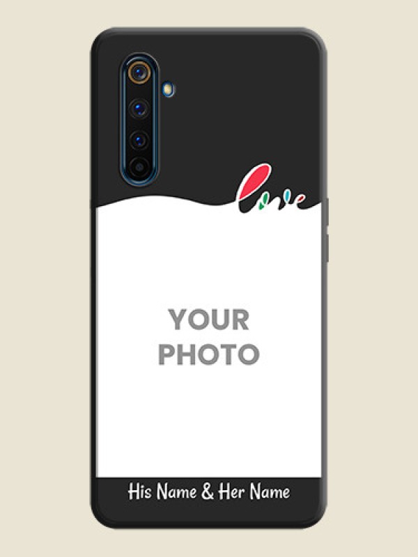 Custom Fall in Love Pattern with Picture - Photo on Space Black Soft Matte Mobile Case - Realme 6 Pro - alternate view