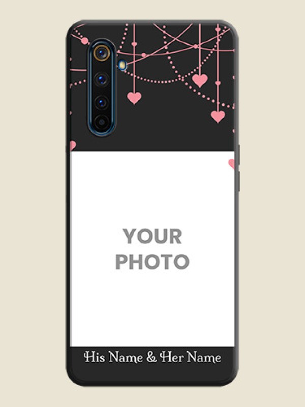 Custom Pink Love Hangings with Text on Space Black Custom Soft Matte Back Cover - Realme 6 Pro - alternate view