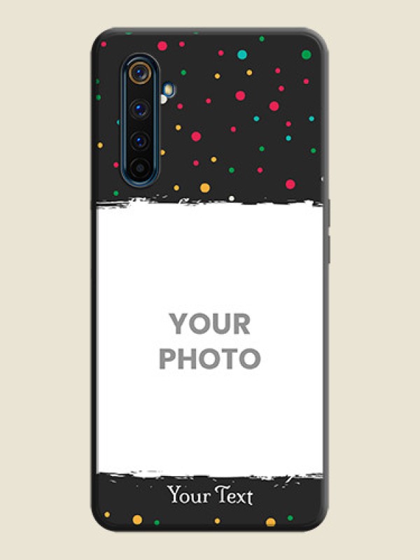 Custom Multicolor Dotted Pattern with Text on Space Black Custom Soft Matte Phone Back Cover - Realme 6 Pro - alternate view