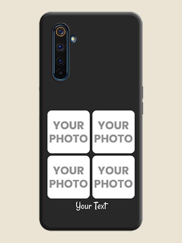 Custom Floral Art with 6 Image Holder - Photo on Space Black Soft Matte Mobile Case - Realme 6 Pro - alternate view