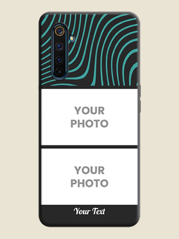 Custom Wave Pattern with 2 Image Holder on Space Black Personalized Soft Matte Phone Covers - Realme 6 Pro - alternate view