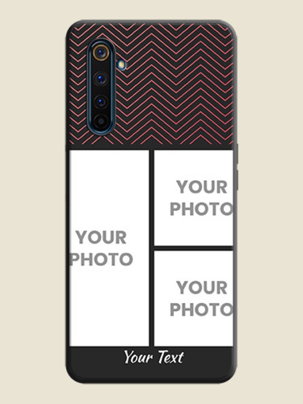 Custom Wave Pattern with 3 Image Holder on Space Black Custom Soft Matte Back Cover - Realme 6 Pro - alternate view