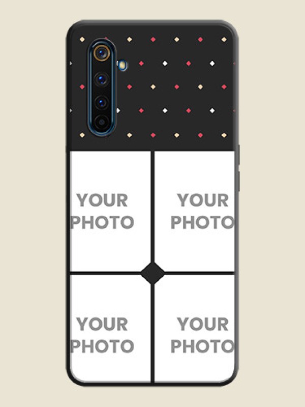 Custom Multicolor Dotted Pattern with 4 Image Holder on Space Black Custom Soft Matte Phone Cases - Realme 6 Pro - alternate view