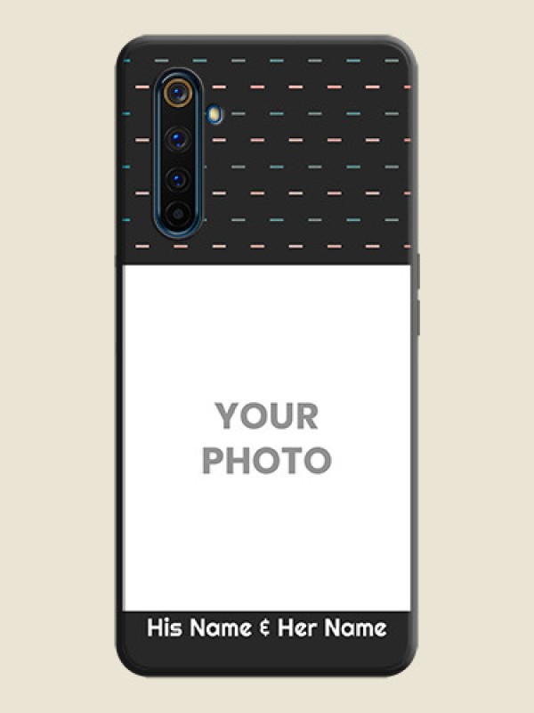 Custom Line Pattern Design with Text on Space Black Custom Soft Matte Phone Back Cover - Realme 6 Pro - alternate view