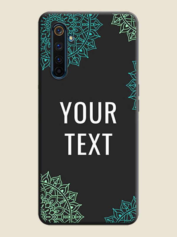 Custom Your Name with Floral Design on Space Black Custom Soft Matte Back Cover - Realme 6 Pro - alternate view