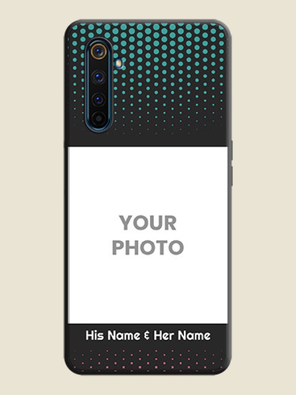 Custom Faded Dots with Grunge Photo Frame and Text on Space Black Custom Soft Matte Phone Cases - Realme 6 Pro - alternate view