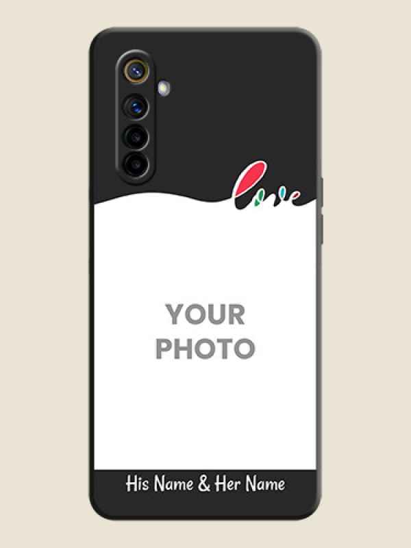 Custom Fall in Love Pattern with Picture - Photo on Space Black Soft Matte Mobile Case - Realme 6 - alternate view