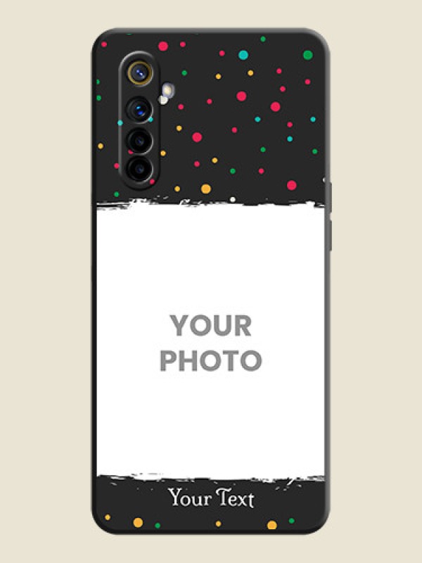 Custom Multicolor Dotted Pattern with Text on Space Black Custom Soft Matte Phone Back Cover - Realme 6 - alternate view