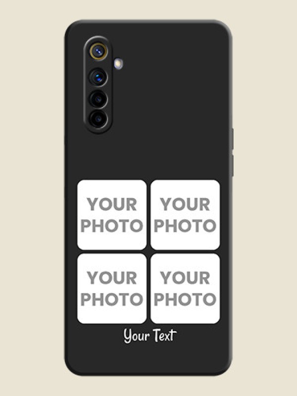 Custom Floral Art with 6 Image Holder - Photo on Space Black Soft Matte Mobile Case - Realme 6 - alternate view