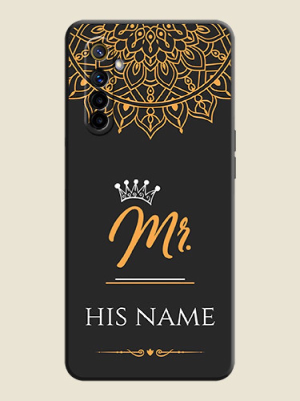 Custom Mr Name with Floral Design  on Personalised Space Black Soft Matte Cases - Realme 6 - alternate view