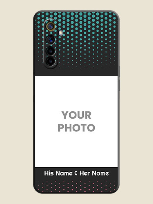 Custom Faded Dots with Grunge Photo Frame and Text on Space Black Custom Soft Matte Phone Cases - Realme 6 - alternate view