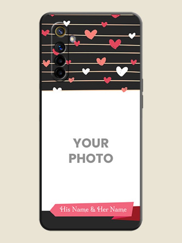 Custom Love Pattern with Name on Pink Ribbon  - Photo on Space Black Soft Matte Back Cover - Realme 6i - alternate view
