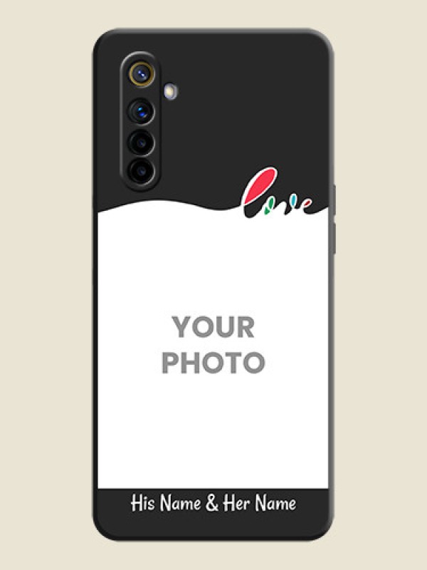 Custom Fall in Love Pattern with Picture - Photo on Space Black Soft Matte Mobile Case - Realme 6i - alternate view