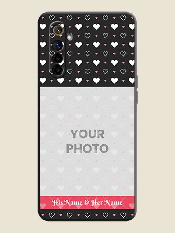 Custom White Color Love Symbols with Text Design - Photo on Space Black Soft Matte Phone Cover - Realme 6i - alternate view