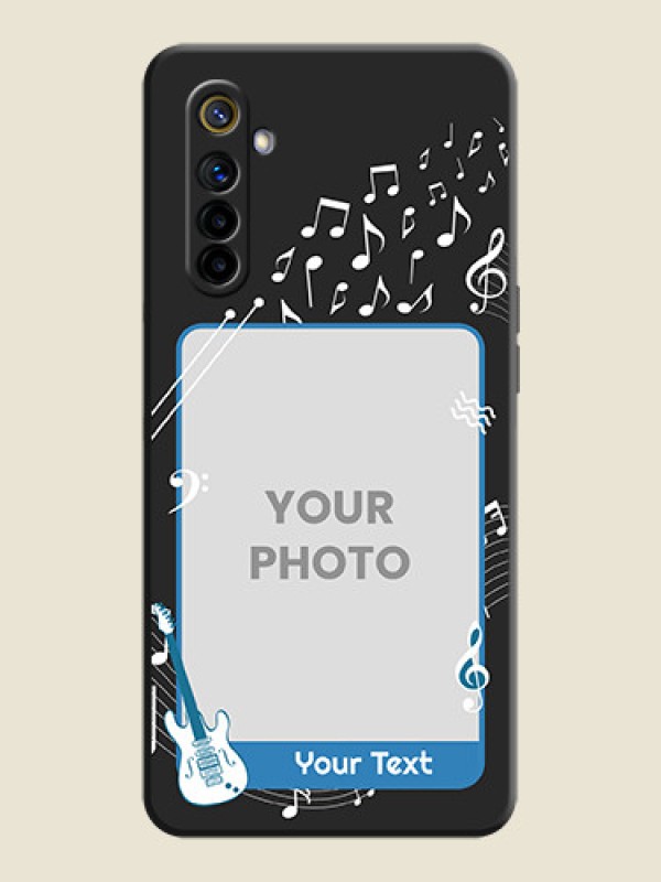 Custom Musical Theme Design with Text - Photo on Space Black Soft Matte Mobile Case - Realme 6i - alternate view