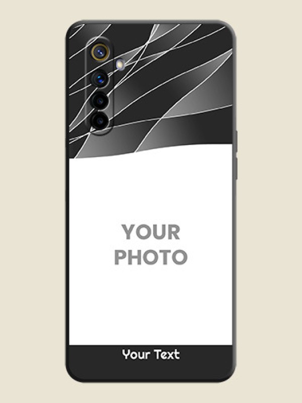 Custom Mixed Wave Lines - Photo on Space Black Soft Matte Mobile Cover - Realme 6i - alternate view