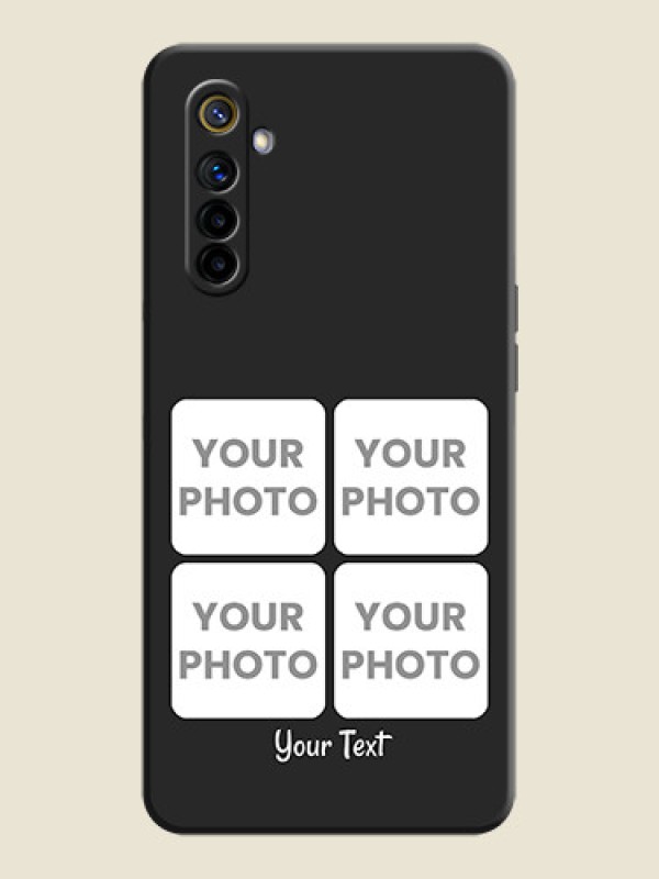 Custom Floral Art with 6 Image Holder - Photo on Space Black Soft Matte Mobile Case - Realme 6i - alternate view