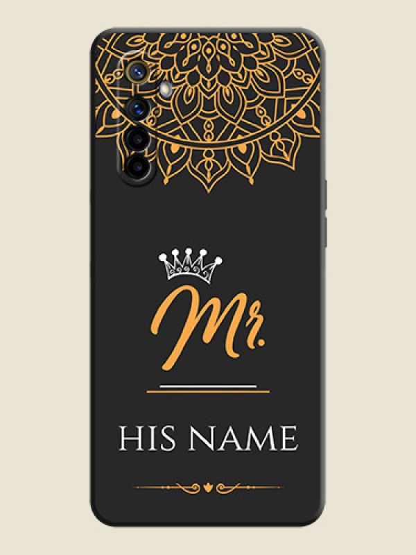 Custom Mr Name with Floral Design  on Personalised Space Black Soft Matte Cases - Realme 6i - alternate view