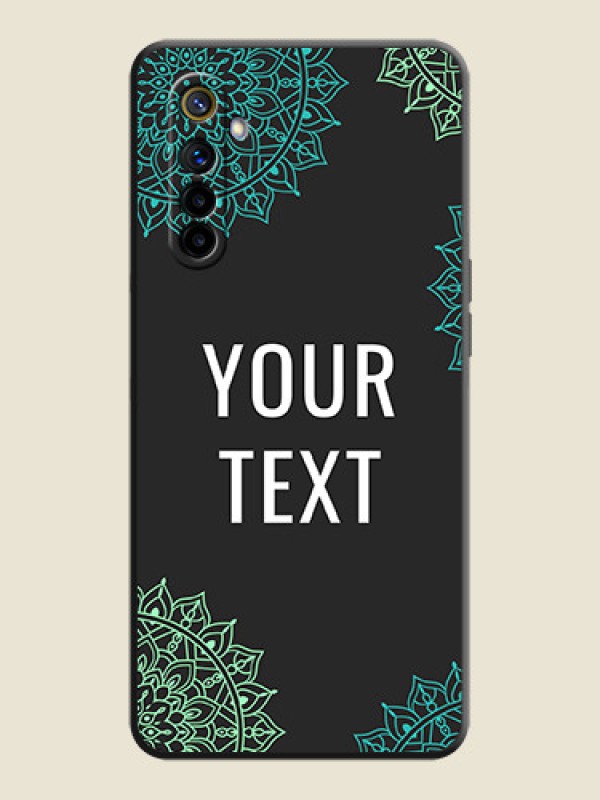 Custom Your Name with Floral Design on Space Black Custom Soft Matte Back Cover - Realme 6i - alternate view