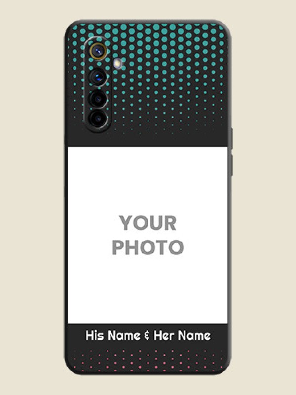 Custom Faded Dots with Grunge Photo Frame and Text on Space Black Custom Soft Matte Phone Cases - Realme 6i - alternate view