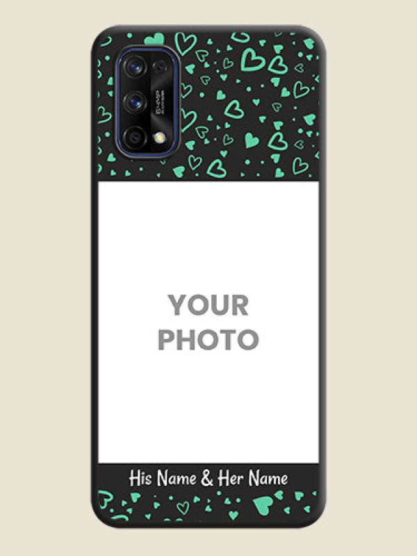 Custom Sea Green Indefinite Love Pattern on Photo on Space Black Soft Matte Mobile Cover - Realme 7 Pro - alternate view