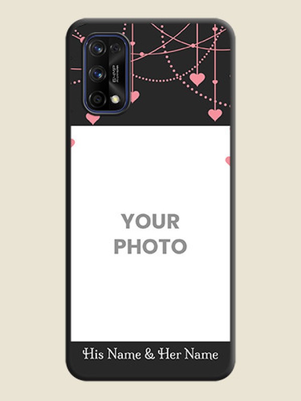 Custom Pink Love Hangings with Text on Space Black Custom Soft Matte Back Cover - Realme 7 Pro - alternate view