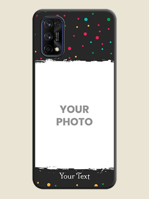 Custom Multicolor Dotted Pattern with Text on Space Black Custom Soft Matte Phone Back Cover - Realme 7 Pro - alternate view