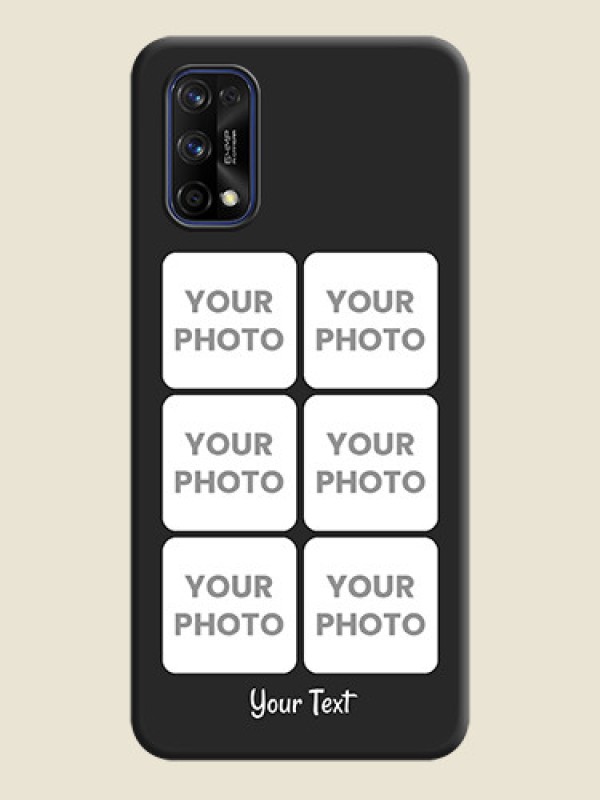 Custom Floral Art with 6 Image Holder on Photo on Space Black Soft Matte Mobile Case - Realme 7 Pro - alternate view