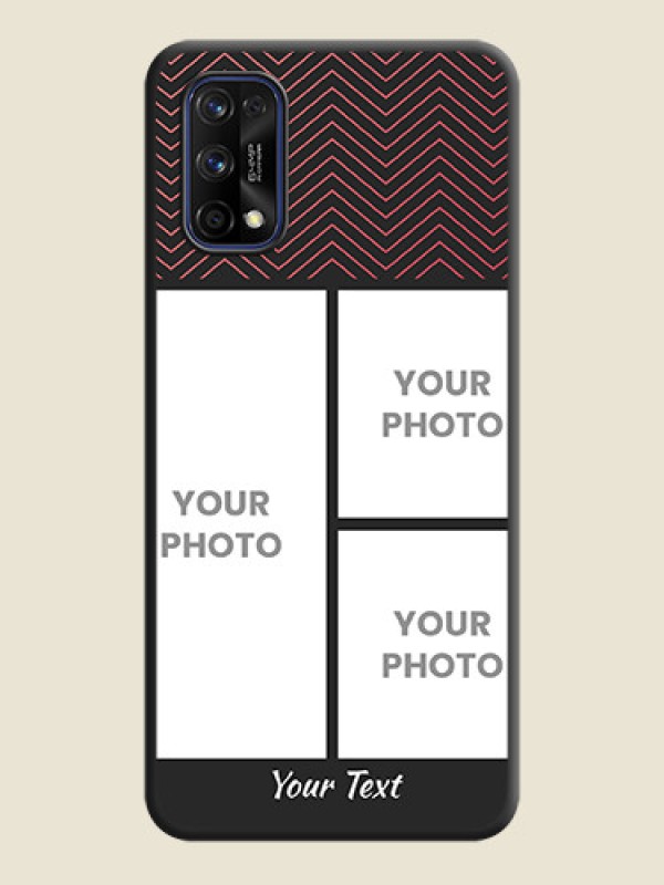 Custom Wave Pattern with 3 Image Holder on Space Black Custom Soft Matte Back Cover - Realme 7 Pro - alternate view