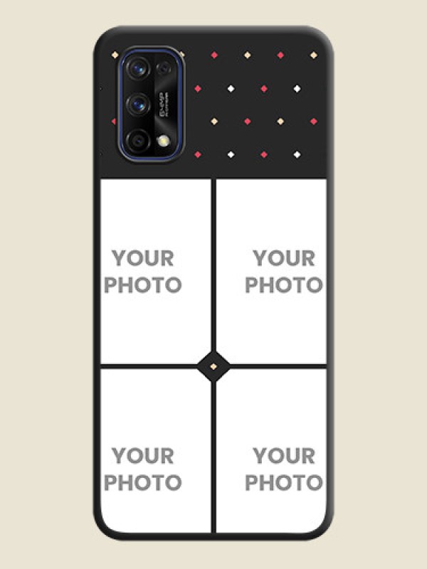 Custom Multicolor Dotted Pattern with 4 Image Holder on Space Black Custom Soft Matte Phone Cases - Realme 7 Pro - alternate view
