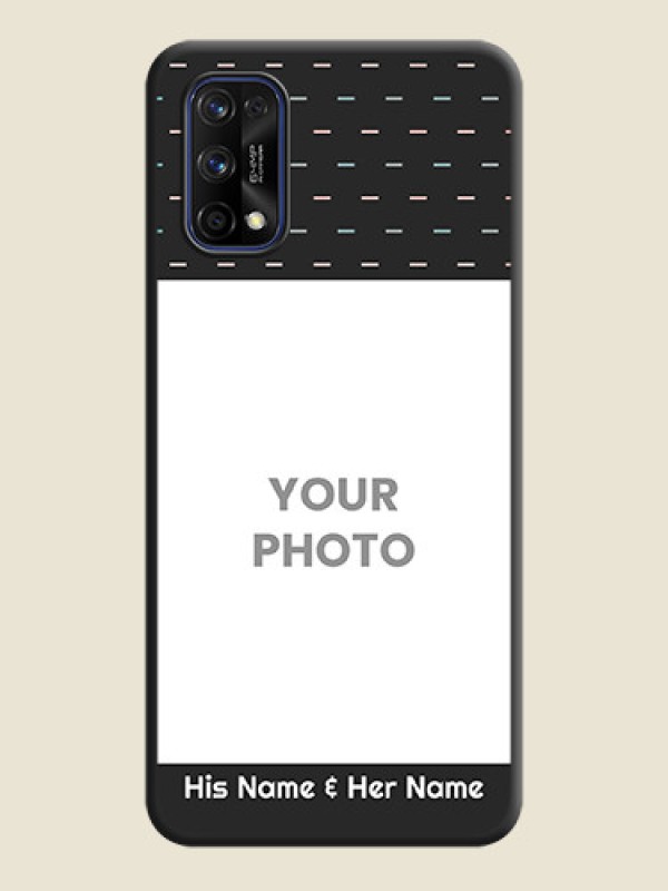 Custom Line Pattern Design with Text on Space Black Custom Soft Matte Phone Back Cover - Realme 7 Pro - alternate view