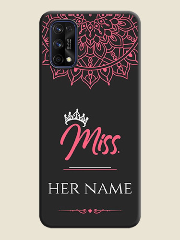 Custom Mrs Name with Floral Design on Space Black Personalized Soft Matte Phone Covers - Realme 7 Pro - alternate view