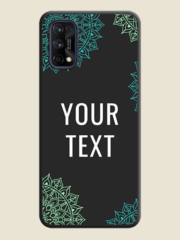 Custom Your Name with Floral Design on Space Black Custom Soft Matte Back Cover - Realme 7 Pro - alternate view