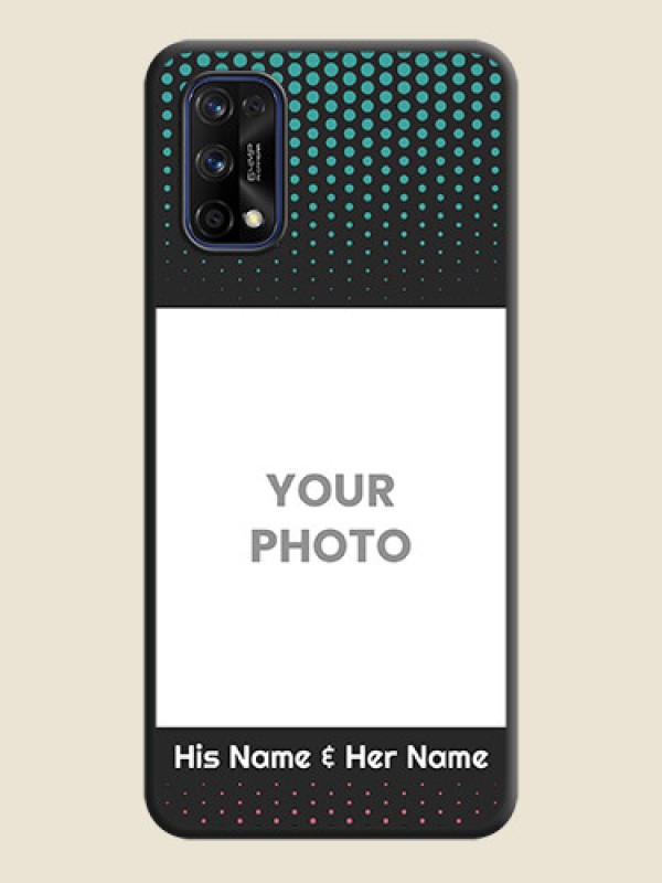 Custom Faded Dots with Grunge Photo Frame and Text on Space Black Custom Soft Matte Phone Cases - Realme 7 Pro - alternate view