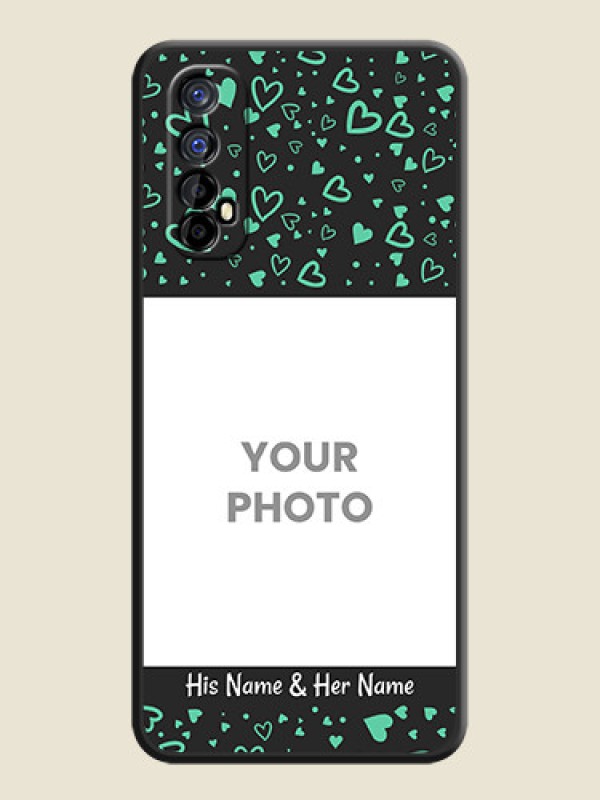 Custom Sea Green Indefinite Love Pattern on Photo on Space Black Soft Matte Mobile Cover - Realme 7 - alternate view