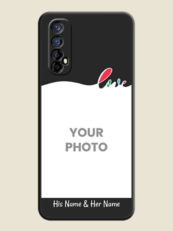 Custom Fall in Love Pattern with Picture on Photo on Space Black Soft Matte Mobile Case - Realme 7 - alternate view
