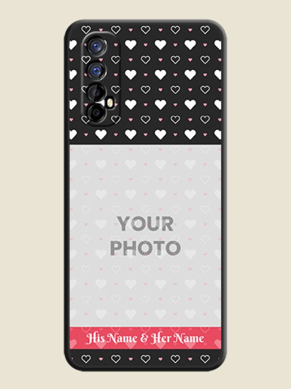 Custom White Color Love Symbols with Text Design on Photo on Space Black Soft Matte Phone Cover - Realme 7 - alternate view