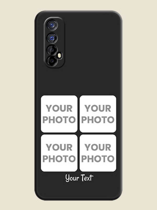 Custom Floral Art with 6 Image Holder on Photo on Space Black Soft Matte Mobile Case - Realme 7 - alternate view