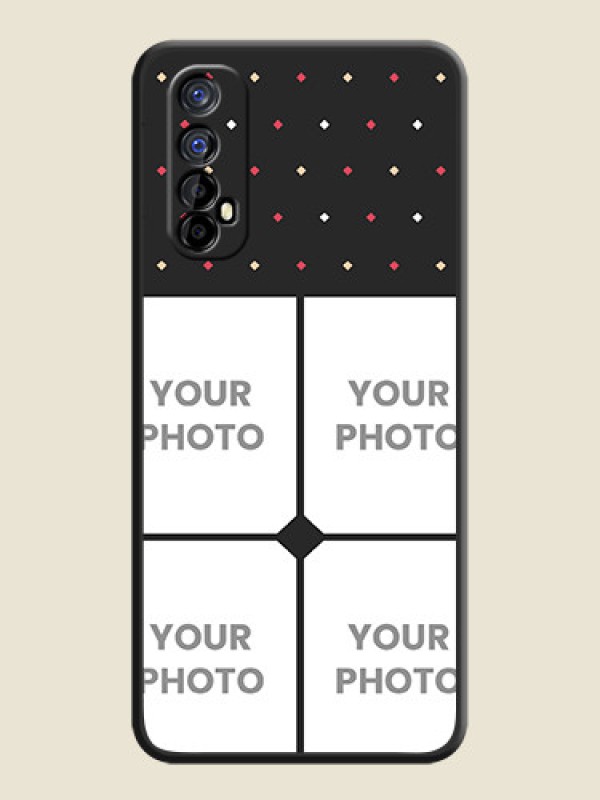 Custom Multicolor Dotted Pattern with 4 Image Holder on Space Black Custom Soft Matte Phone Cases - Realme 7 - alternate view