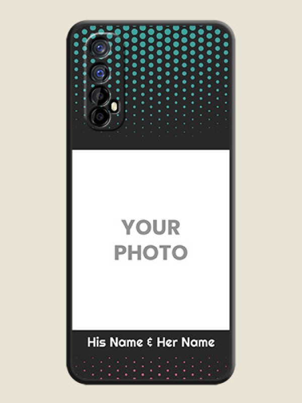 Custom Faded Dots with Grunge Photo Frame and Text on Space Black Custom Soft Matte Phone Cases - Realme 7 - alternate view