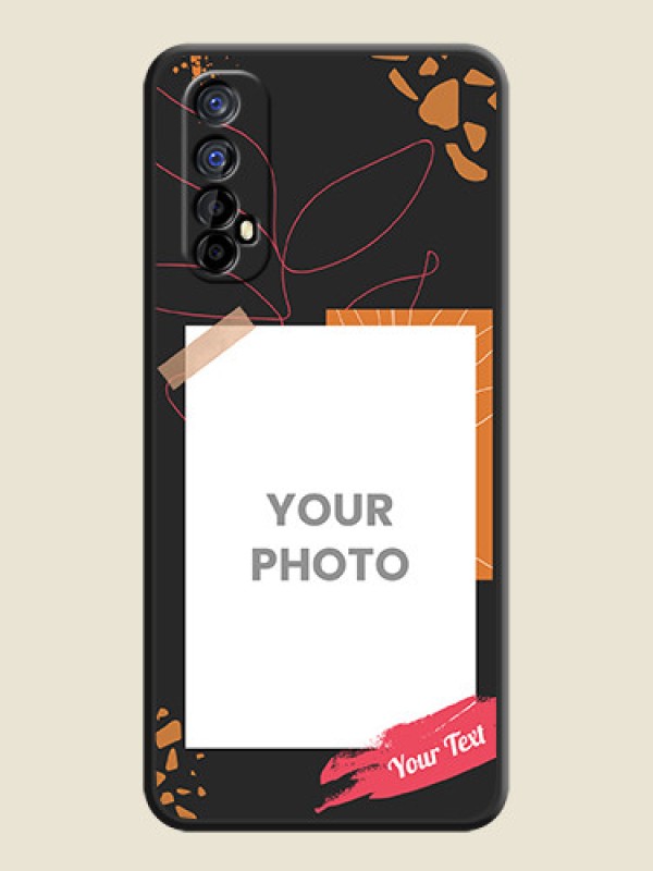 Custom Orange Photo Frame on Space Black Custom Soft Matte Phone Back Cover - Realme 7 - alternate view