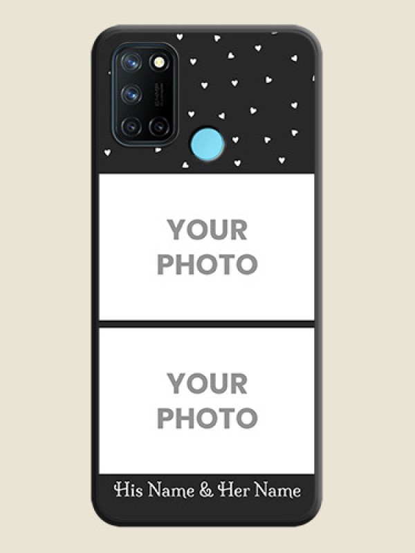 Custom Miniature Love Symbols with Name on Space Black Custom Soft Matte Back Cover - Realme 7i - alternate view