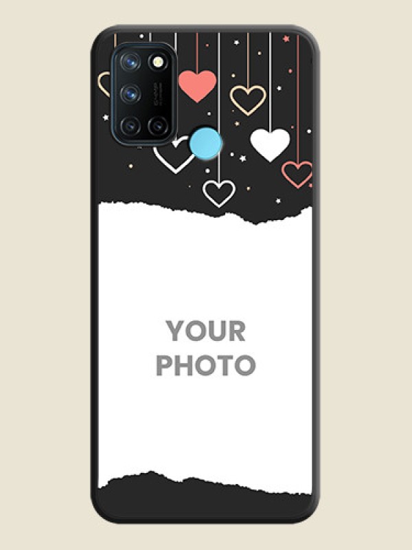 Custom Love Hangings with Splash Wave Picture on Space Black Custom Soft Matte Phone Back Cover - Realme 7i - alternate view