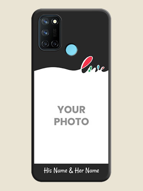 Custom Fall in Love Pattern with Picture on Photo on Space Black Soft Matte Mobile Case - Realme 7i - alternate view